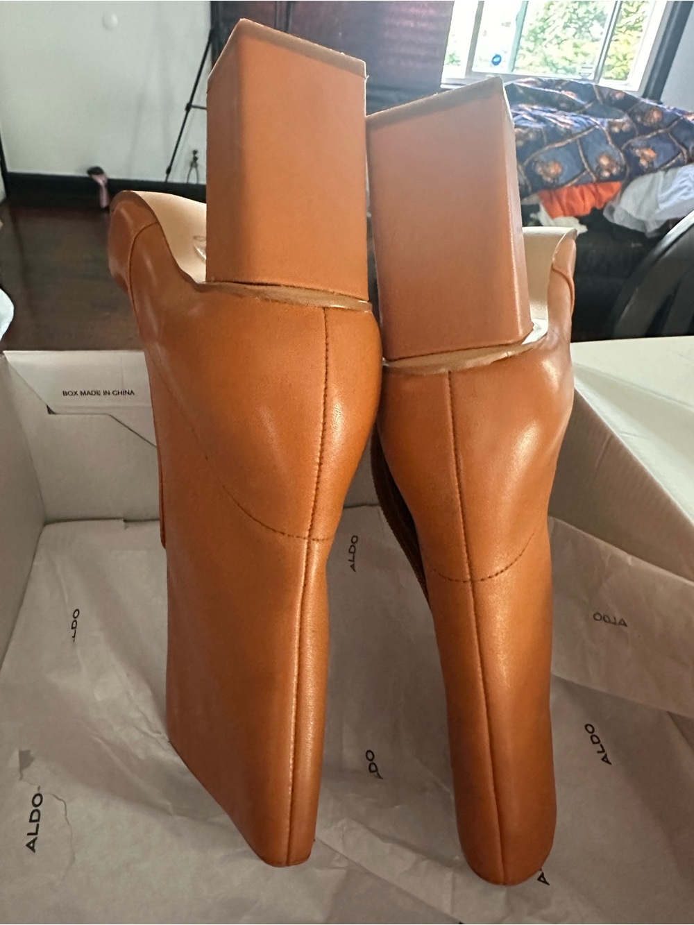 Aldo TheLiven Cognac Block Heel Ankle Boots - Picture 11 of 13